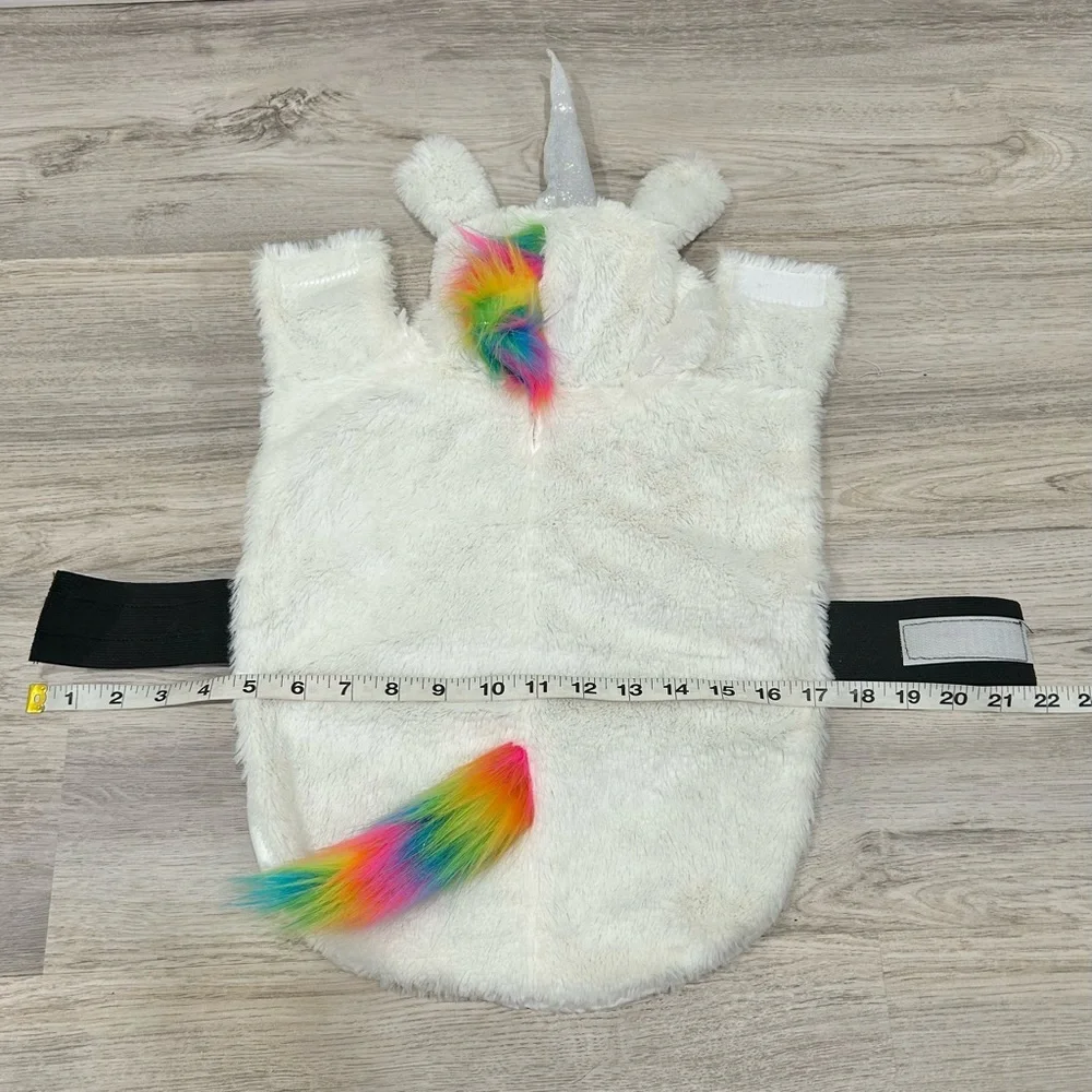 White Rainbow Unicorn Pet Dog Halloween Costume Size M Medium Breed